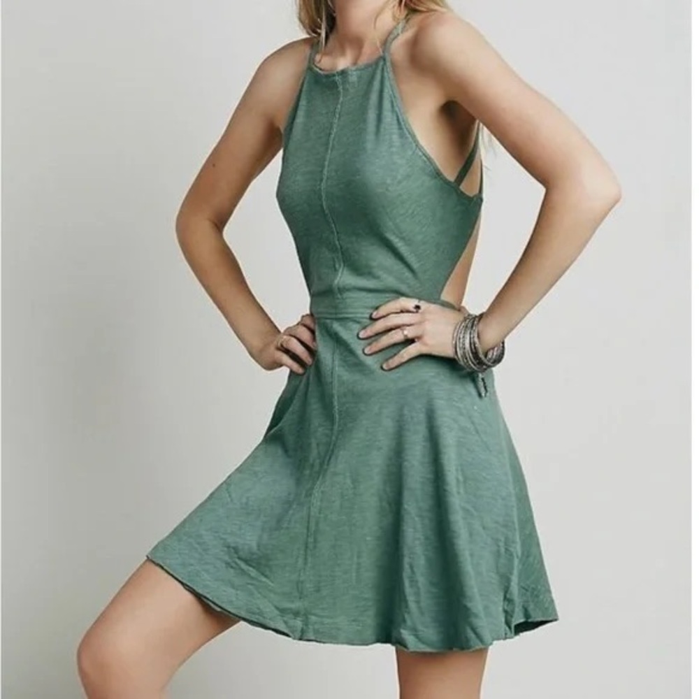 FP Beach Tatiana Teal Dress 100% Cotton
